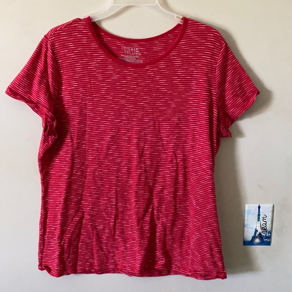 Time and true red stripped shirt